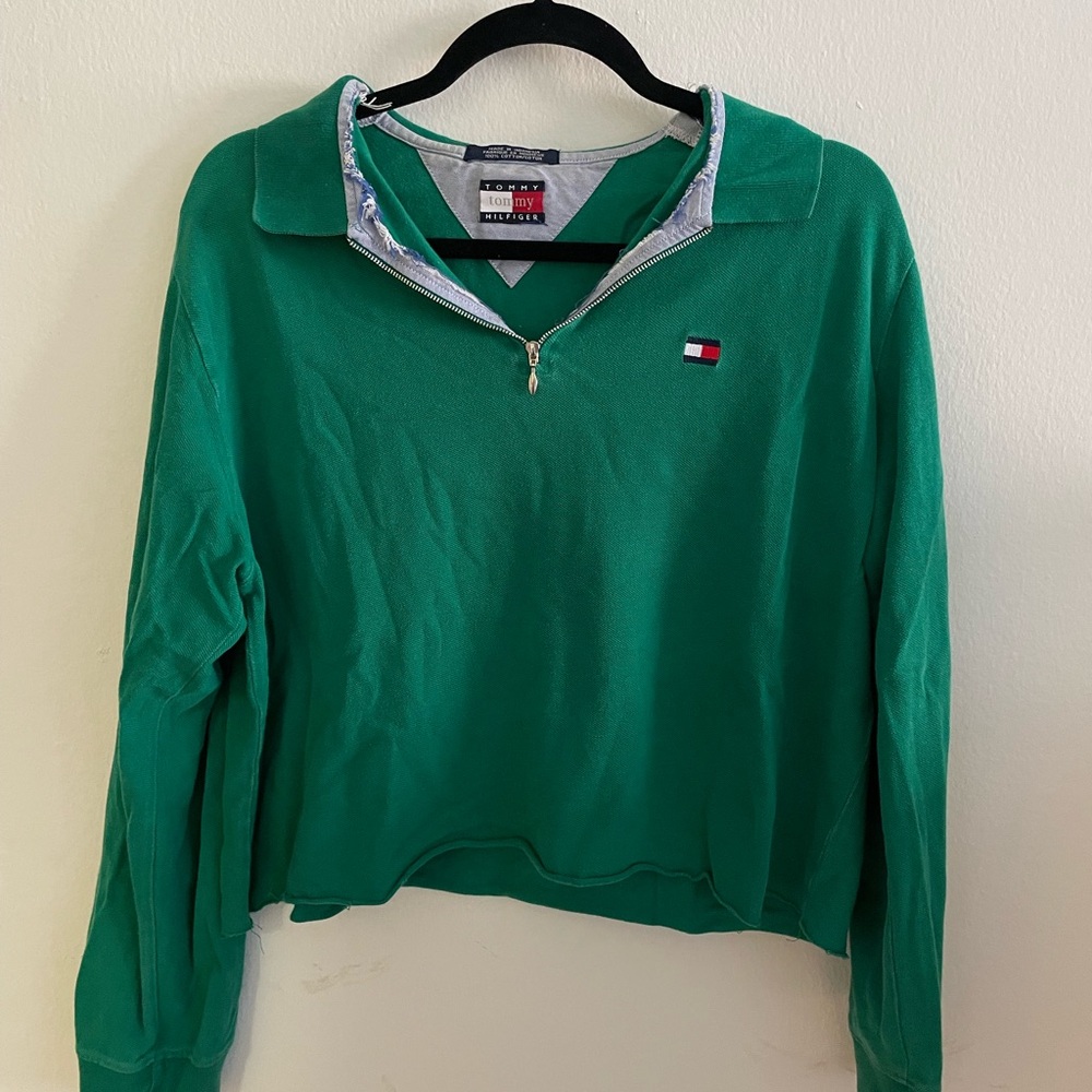 Tommy Hilfiger Vibrant Green Quarter zip Sweater